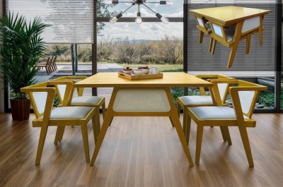 Mesa/Cadeira Luna 4 Lugares